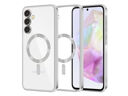 72906 5 techsuit luxury crystal magsafe puzdro pre samsung galaxy a35 5g strieborne