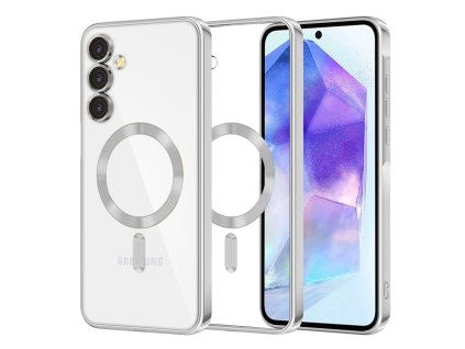 72921 5 techsuit luxury crystal magsafe puzdro pre samsung galaxy a55 5g strieborne