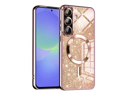 71355 techsuit luxury glitter magsafe puzdro na samsung galaxy a36 5g a56 5g ruzovozlaty