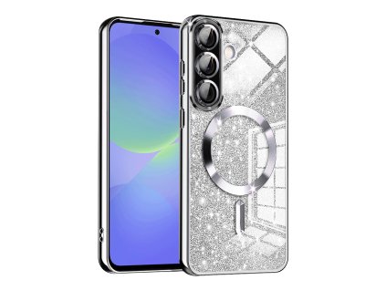 71337 techsuit luxury glitter magsafe puzdro na samsung galaxy a36 5g a56 5g strieborny
