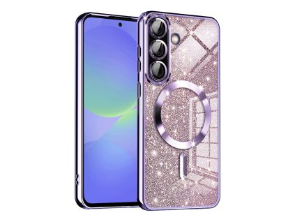71352 techsuit luxury glitter magsafe puzdro na samsung galaxy a36 5g a56 5g svetlofialovy