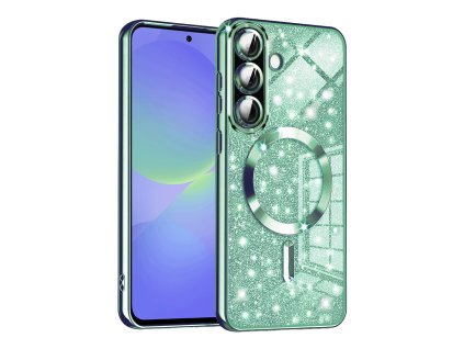 71349 techsuit luxury glitter magsafe puzdro na samsung galaxy a36 5g a56 5g svetlozeleny