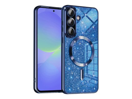 71334 techsuit luxury glitter magsafe puzdro na samsung galaxy a36 5g a56 5g tmavomodry