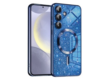 67131 techsuit luxury glitter magsafe puzdro na samsung galaxy s24 plus tmavomodry