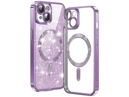 59667 techsuit luxury glitter magsafe kryt na iphone 15 plus svetlo fialovy