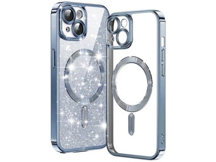 59658 techsuit luxury glitter magsafe kryt na iphone 15 plus svetlo modry