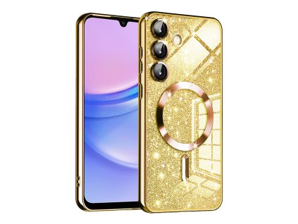 72939 techsuit luxury glitter magsafe puzdro pre samsung galaxy a15 4g a15 5g zlate