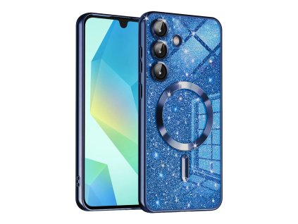 73194 techsuit luxury glitter magsafe puzdro pre samsung galaxy a16 4g a16 5g tmavomodre