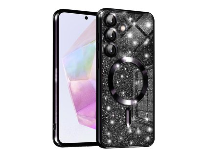72954 techsuit luxury glitter magsafe puzdro pre samsung galaxy a35 5g cierne