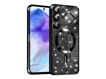 72975 techsuit luxury glitter magsafe puzdro pre samsung galaxy a55 5g cierne