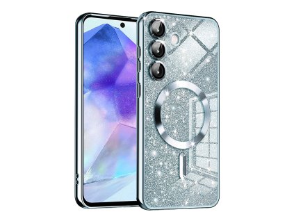 72990 techsuit luxury glitter magsafe puzdro pre samsung galaxy a55 5g svetlomodre