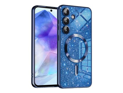 72981 techsuit luxury glitter magsafe puzdro pre samsung galaxy a55 5g tmavomodre