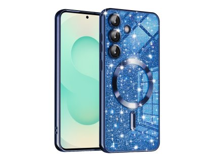 73143 techsuit luxury glitter magsafe puzdro pre samsung galaxy s25 plus tmavomodre