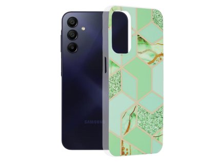 68781 techsuit marble series puzdro na samsung galaxy a15 4g a15 5g green hex
