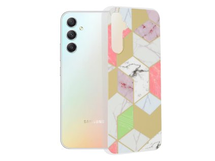 146197 techsuit marble series ochranne puzdro pre samsung galaxy a34 5g fialove