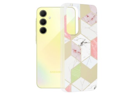 68919 techsuit marble series puzdro na samsung galaxy a35 5g purple hex