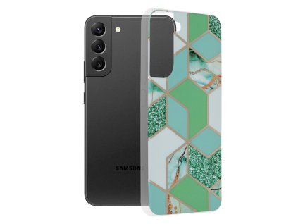 66228 techsuit marble series puzdro na samsung galaxy s22 plus green hex