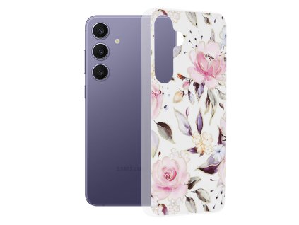 66405 techsuit marble series puzdro na samsung galaxy s24 plus chloe white