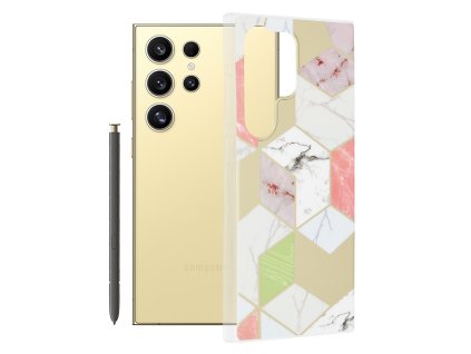 66432 techsuit marble series puzdro na samsung galaxy s24 ultra purple hex
