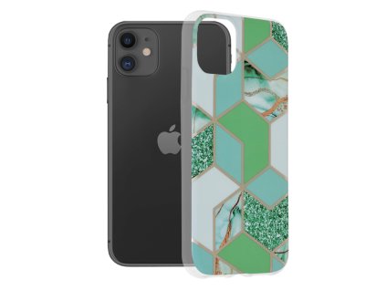 61917 techsuit marble series kryt na iphone 11 zeleny hex