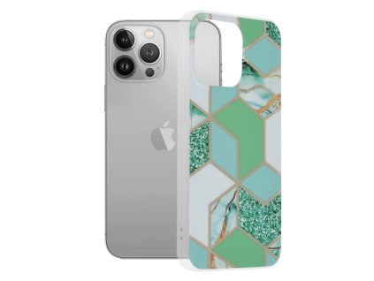 61938 techsuit marble series kryt na iphone 13 pro zeleny hex