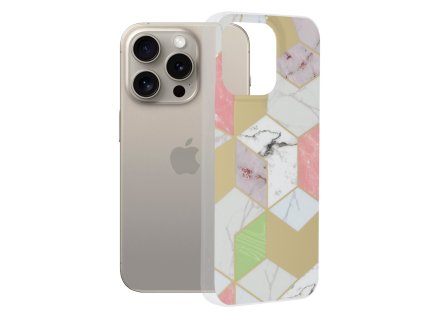 62202 techsuit marble series kryt na iphone 15 pro max fialovy hex