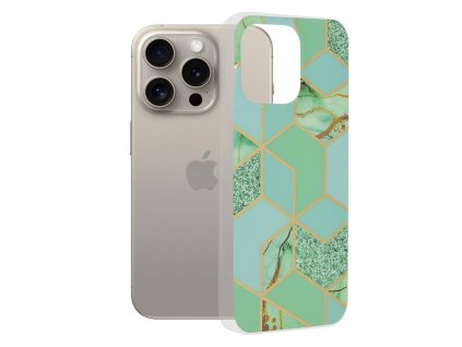62193 techsuit marble series kryt na iphone 15 pro max zeleny hex