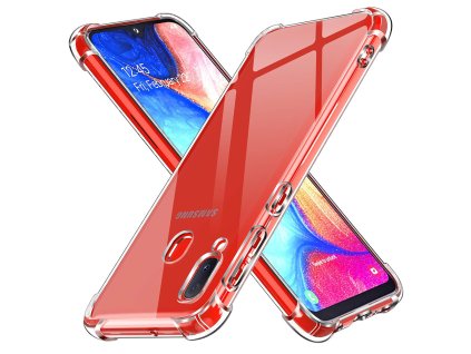 68859 techsuit shockproof clear silicone puzdro na samsung galaxy a20e priehladny