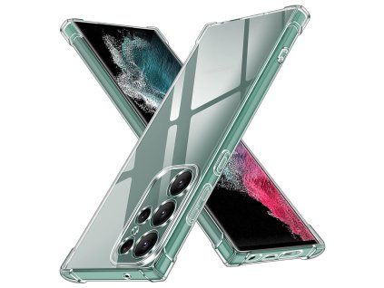 66462 techsuit shockproof clear silicone puzdro na samsung galaxy s22 ultra 5g priehladny