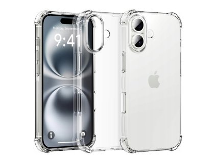 63336 techsuit shockproof clear silicone big lens hole kryt na iphone 16 plus ciry