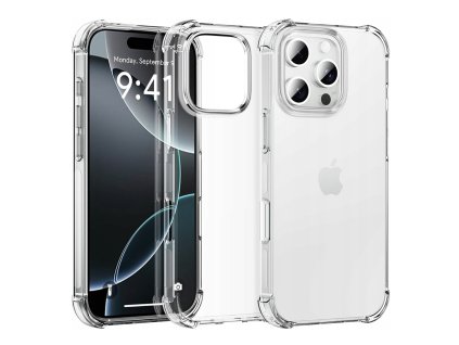 63342 techsuit shockproof clear silicone big lens hole kryt na iphone 16 pro max ciry