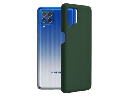 72339 techsuit soft edge silicone silikonovy obal pre samsung galaxy f62 m62 tmavozeleny