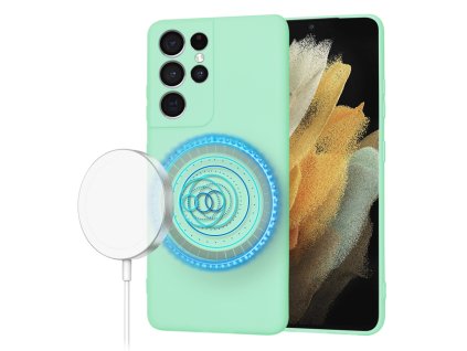 67539 techsuit softflex magsafe puzdro na samsung galaxy s21 ultra 5g matovozeleny