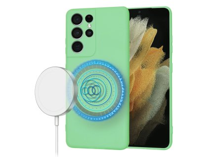 67539 7 techsuit softflex magsafe puzdro na samsung galaxy s21 ultra 5g matovozeleny