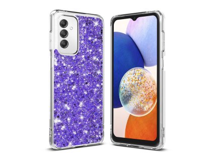 69090 techsuit sparkly glitter puzdro na samsung galaxy a14 4g a14 5g fialovy