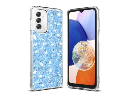 69087 techsuit sparkly glitter puzdro na samsung galaxy a14 4g a14 5g modry