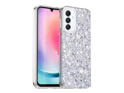 70695 techsuit sparkly glitter puzdro na samsung galaxy a16 4g a16 5g biely
