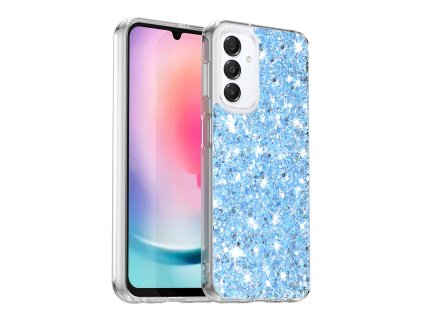 70701 techsuit sparkly glitter puzdro na samsung galaxy a16 4g a16 5g modry