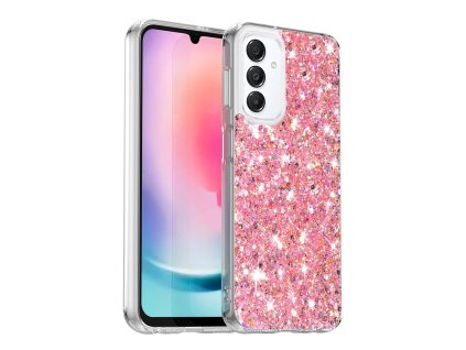 70698 techsuit sparkly glitter puzdro na samsung galaxy a16 4g a16 5g ruzovy