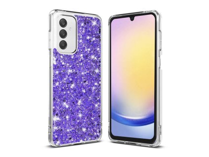 69123 techsuit sparkly glitter puzdro na samsung galaxy a25 5g fialovy