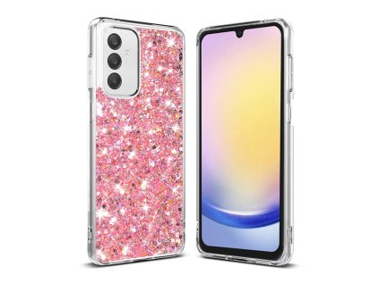 69117 techsuit sparkly glitter puzdro na samsung galaxy a25 5g ruzovy