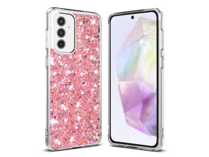 69096 techsuit sparkly glitter puzdro na samsung galaxy a35 5g ruzovy