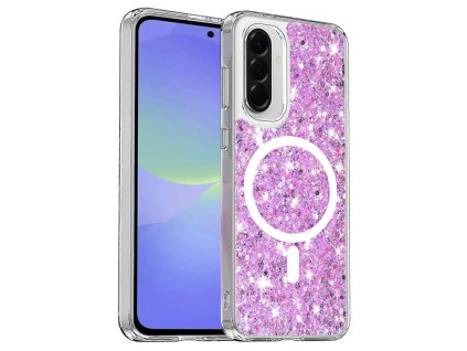 71163 techsuit sparkly glitter magsafe puzdro na samsung galaxy a36 5g a56 5g magenta