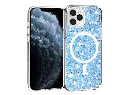 59334 techsuit sparkly glitter magsafe kryt na iphone 11 pro max modry