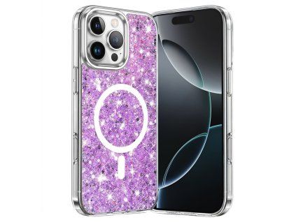 60459 7 techsuit sparkly glitter magsafe kryt na iphone 16 pro magenta