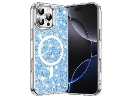60468 7 techsuit sparkly glitter magsafe kryt na iphone 16 pro max modry