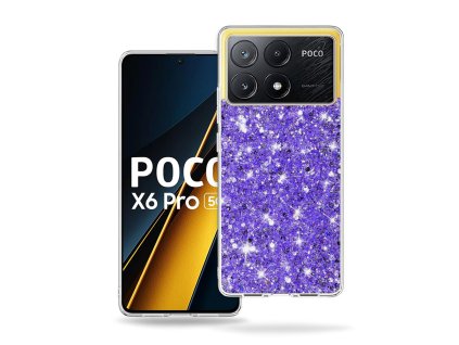 73953 techsuit sparkly glitter puzdro pre xiaomi poco x6 pro fialove