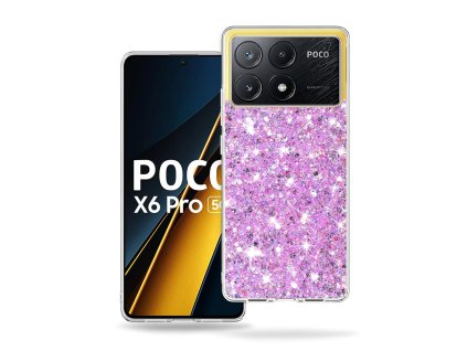 73956 techsuit sparkly glitter puzdro pre xiaomi poco x6 pro magenta