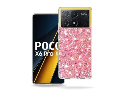 73947 techsuit sparkly glitter puzdro pre xiaomi poco x6 pro ruzove
