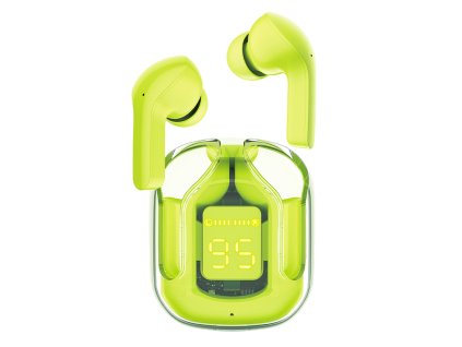 82815 acefast bezdrotove sluchadla t6 bluetooth 5 3 usb c enc ipx4 led displej 500 mah youth green